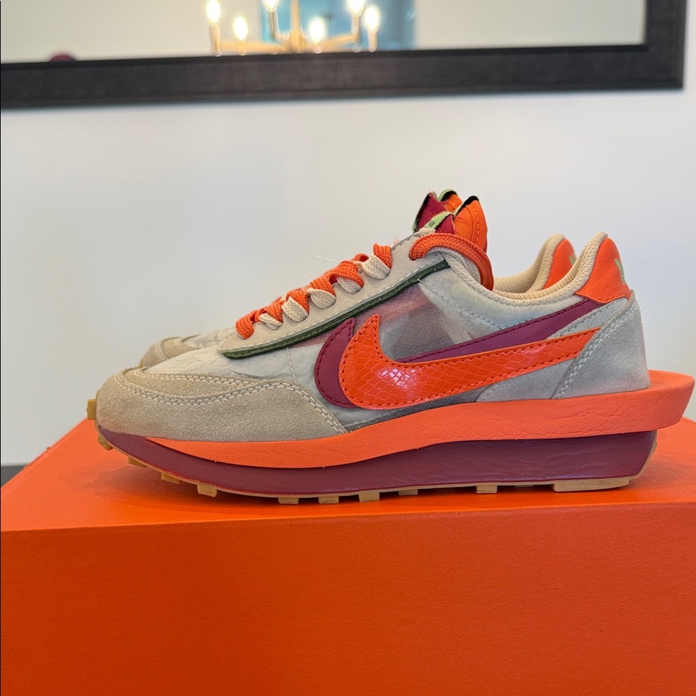 Nike LD Waffle Sacai x Clot Beige and Orange